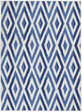 4' X 6' Blue And Ivory Geometric Dhurrie Area Rug - Homeroots - Flyclothing LLC