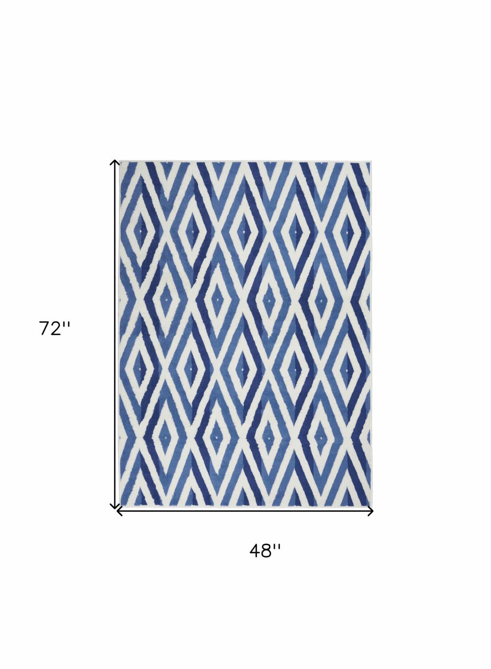 4' X 6' Blue And Ivory Geometric Dhurrie Area Rug - Homeroots - Flyclothing LLC