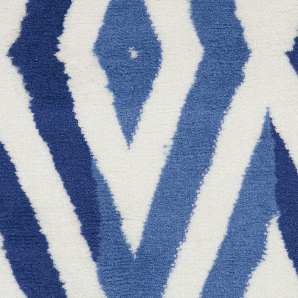 5' X 7' Blue And Ivory Geometric Dhurrie Area Rug - Homeroots - Flyclothing LLC