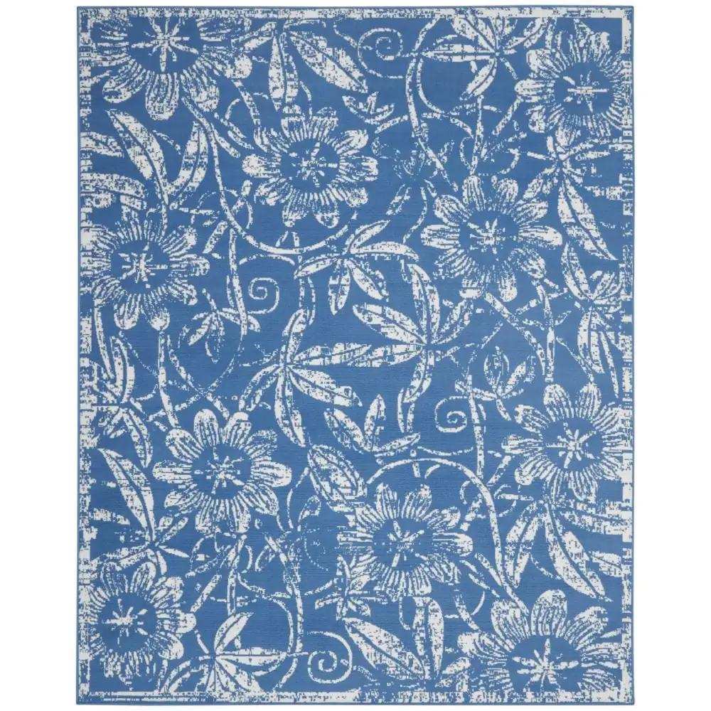 4' X 6' Blue Floral Dhurrie Area Rug - Homeroots - Flyclothing LLC
