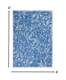 4' X 6' Blue Floral Dhurrie Area Rug - Homeroots - Flyclothing LLC