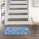 5' X 7' Blue Floral Dhurrie Area Rug - Homeroots - Flyclothing LLC