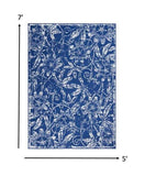 5' X 7' Navy Blue Floral Dhurrie Area Rug - Homeroots - Flyclothing LLC