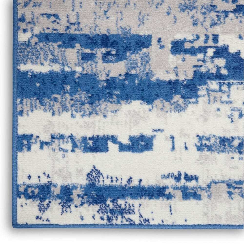 6' X 9' Blue And Ivory Ombre Dhurrie Area Rug - Homeroots - Flyclothing LLC