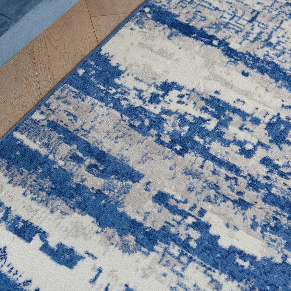 6' X 9' Blue And Ivory Ombre Dhurrie Area Rug - Homeroots - Flyclothing LLC