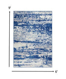 6' X 9' Blue And Ivory Ombre Dhurrie Area Rug - Homeroots - Flyclothing LLC