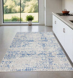 4' X 6' Blue Gray Abstract Dhurrie Area Rug - Homeroots - Flyclothing LLC