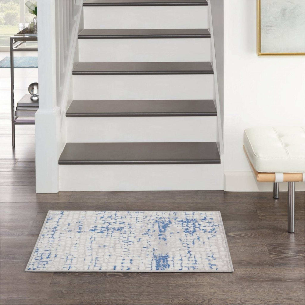 6' X 9' Blue Gray Abstract Dhurrie Area Rug - Homeroots - Flyclothing LLC