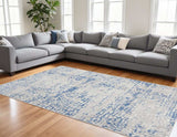 6' X 9' Blue Gray Abstract Dhurrie Area Rug - Homeroots - Flyclothing LLC