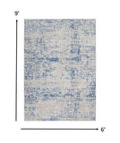 6' X 9' Blue Gray Abstract Dhurrie Area Rug - Homeroots - Flyclothing LLC