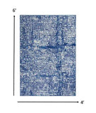 4' X 6' Blue And Ivory Abstract Dhurrie Area Rug - Homeroots - Flyclothing LLC
