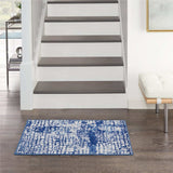 6' X 9' Blue And Ivory Abstract Dhurrie Area Rug - Homeroots - Flyclothing LLC