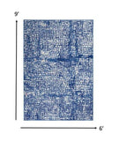 6' X 9' Blue And Ivory Abstract Dhurrie Area Rug - Homeroots - Flyclothing LLC