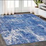 5' X 7' Blue And Ivory Abstract Dhurrie Area Rug - Homeroots - Flyclothing LLC