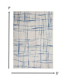 5' X 7' Blue And Ivory Abstract Dhurrie Area Rug - Homeroots - Flyclothing LLC
