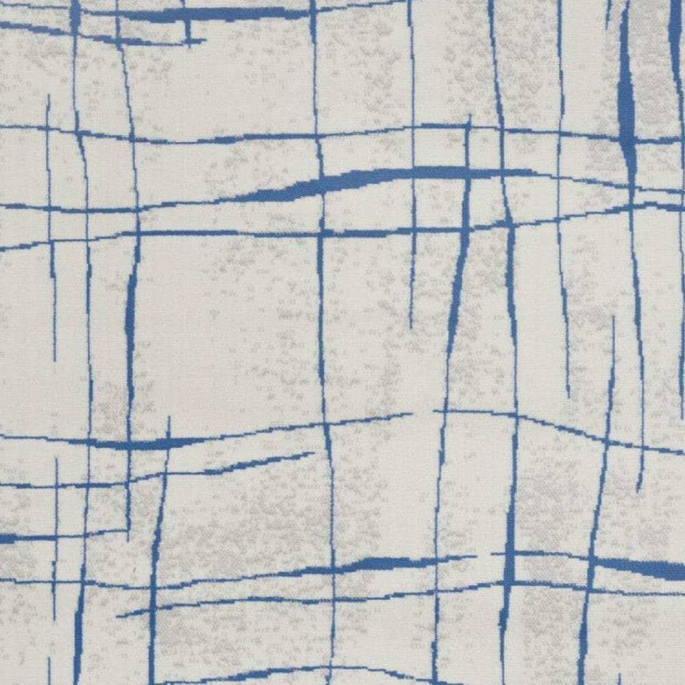 6' X 9' Blue And Ivory Abstract Dhurrie Area Rug - Homeroots - Flyclothing LLC