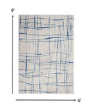 6' X 9' Blue And Ivory Abstract Dhurrie Area Rug - Homeroots - Flyclothing LLC