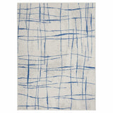 6' X 9' Blue And Ivory Abstract Dhurrie Area Rug - Homeroots - Flyclothing LLC