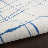 6' X 9' Blue And Ivory Abstract Dhurrie Area Rug - Homeroots - Flyclothing LLC
