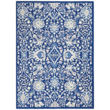 5' X 7' Navy Blue Floral Dhurrie Area Rug - Homeroots - Flyclothing LLC
