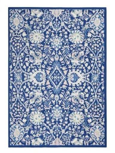 6' X 9' Navy Blue Floral Dhurrie Area Rug - Homeroots - Flyclothing LLC