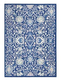 6' X 9' Navy Blue Floral Dhurrie Area Rug - Homeroots - Flyclothing LLC