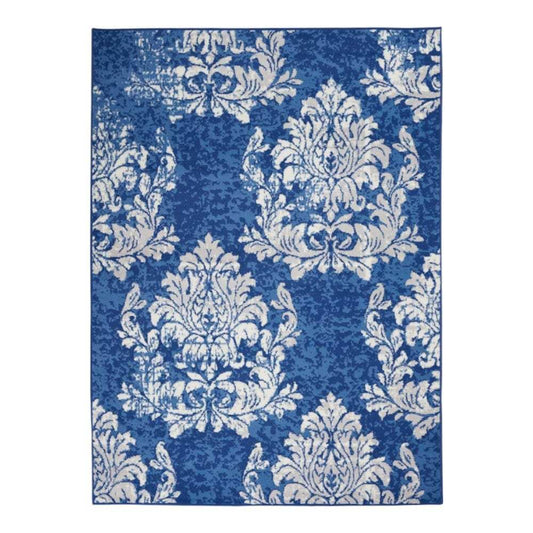 4' X 6' Blue And Ivory Floral Dhurrie Area Rug - Homeroots - Flyclothing LLC