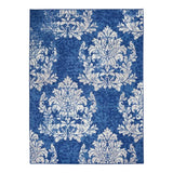 4' X 6' Blue And Ivory Floral Dhurrie Area Rug - Homeroots - Flyclothing LLC