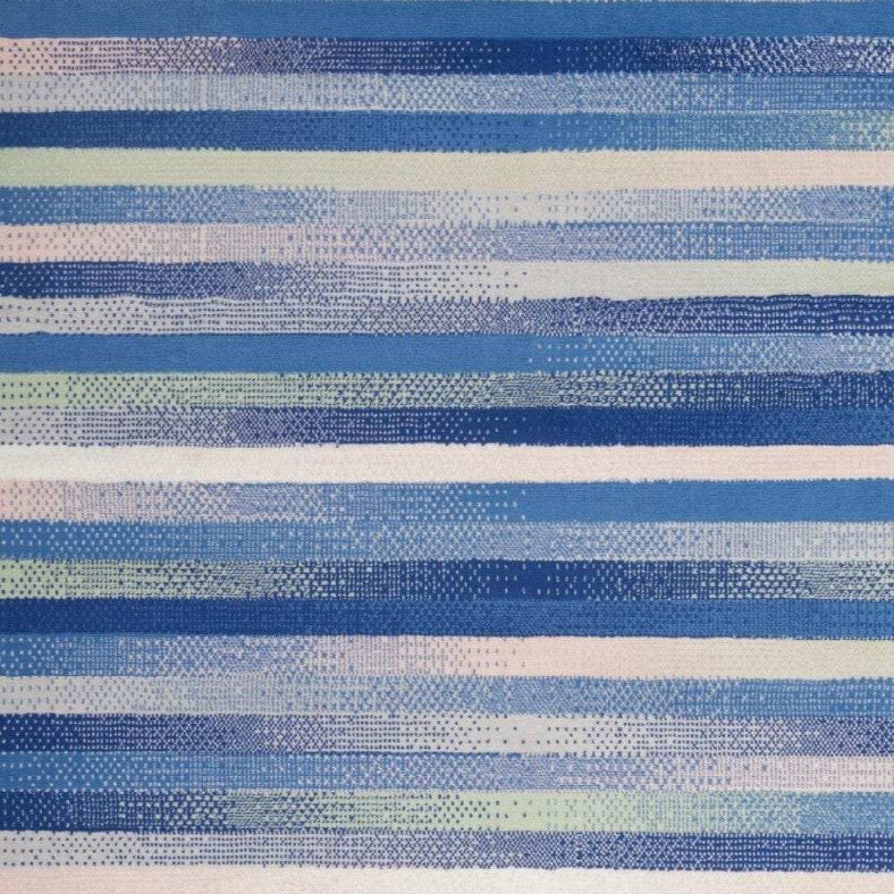 4' X 6' Blue And White Striped Dhurrie Area Rug - Homeroots - Flyclothing LLC
