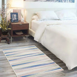 4' X 6' Navy Blue Striped Dhurrie Area Rug - Homeroots - Flyclothing LLC