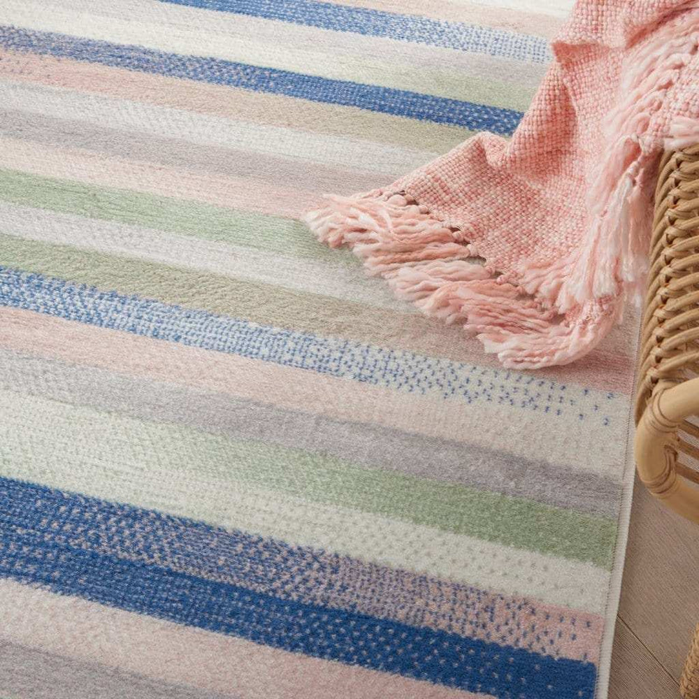 4' X 6' Navy Blue Striped Dhurrie Area Rug - Homeroots - Flyclothing LLC
