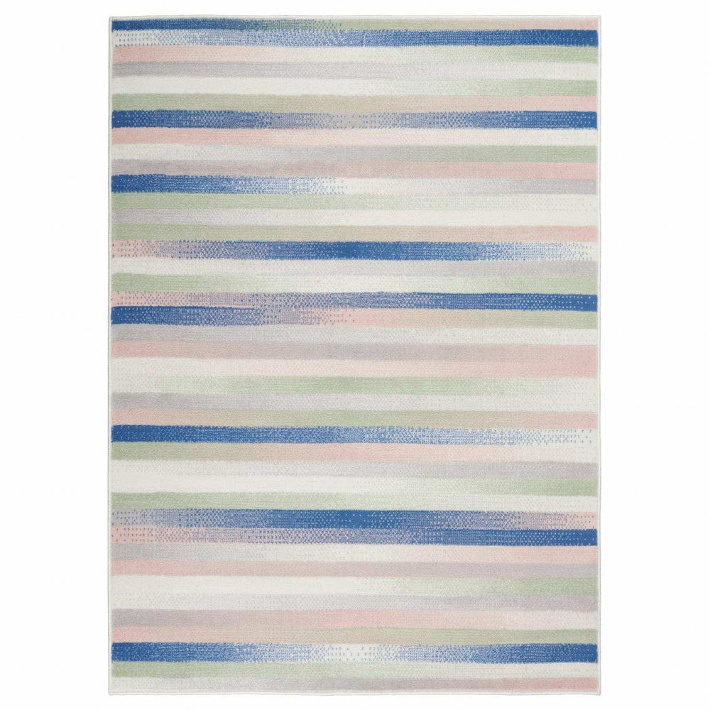 4' X 6' Navy Blue Striped Dhurrie Area Rug - Homeroots - Flyclothing LLC