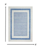 6' X 9' Navy Blue Geometric Dhurrie Area Rug - Homeroots - Flyclothing LLC