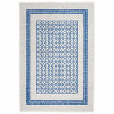 6' X 9' Navy Blue Geometric Dhurrie Area Rug - Homeroots - Flyclothing LLC