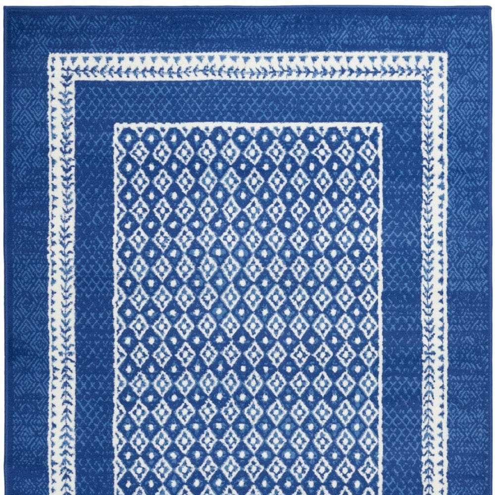 4' X 6' Navy Blue Geometric Dhurrie Area Rug - Homeroots - Flyclothing LLC