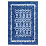 4' X 6' Navy Blue Geometric Dhurrie Area Rug - Homeroots - Flyclothing LLC