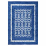 5' X 7' Navy Blue Geometric Dhurrie Area Rug - Homeroots - Flyclothing LLC