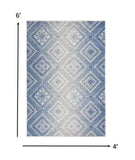 4' X 6' Light Blue Geometric Dhurrie Area Rug - Homeroots - Flyclothing LLC