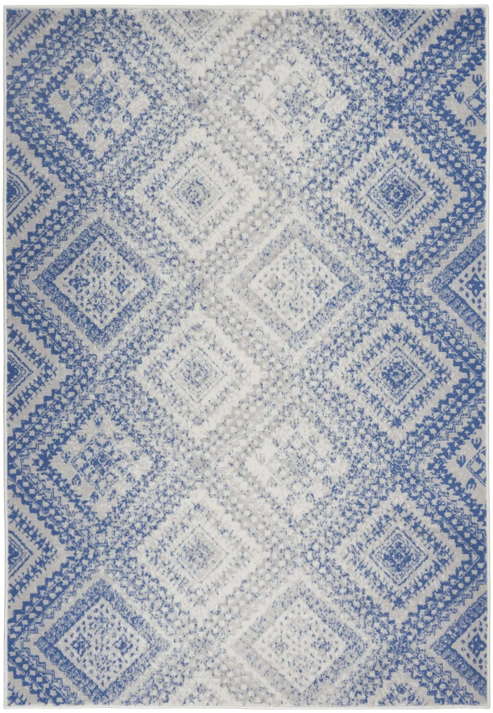 5' X 7' Light Blue Geometric Dhurrie Area Rug - Homeroots - Flyclothing LLC