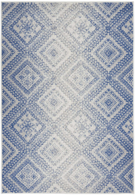 5' X 7' Light Blue Geometric Dhurrie Area Rug - Homeroots - Flyclothing LLC