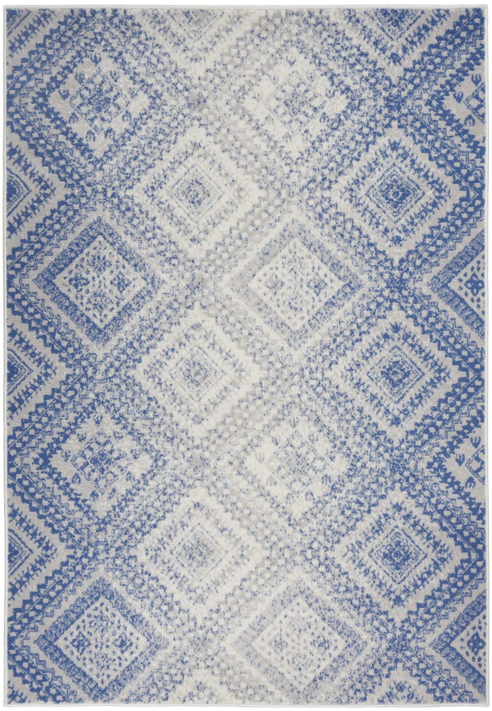 6' X 9' Light Blue Geometric Dhurrie Area Rug - Homeroots - Flyclothing LLC