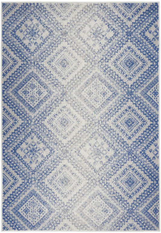 6' X 9' Light Blue Geometric Dhurrie Area Rug - Homeroots - Flyclothing LLC