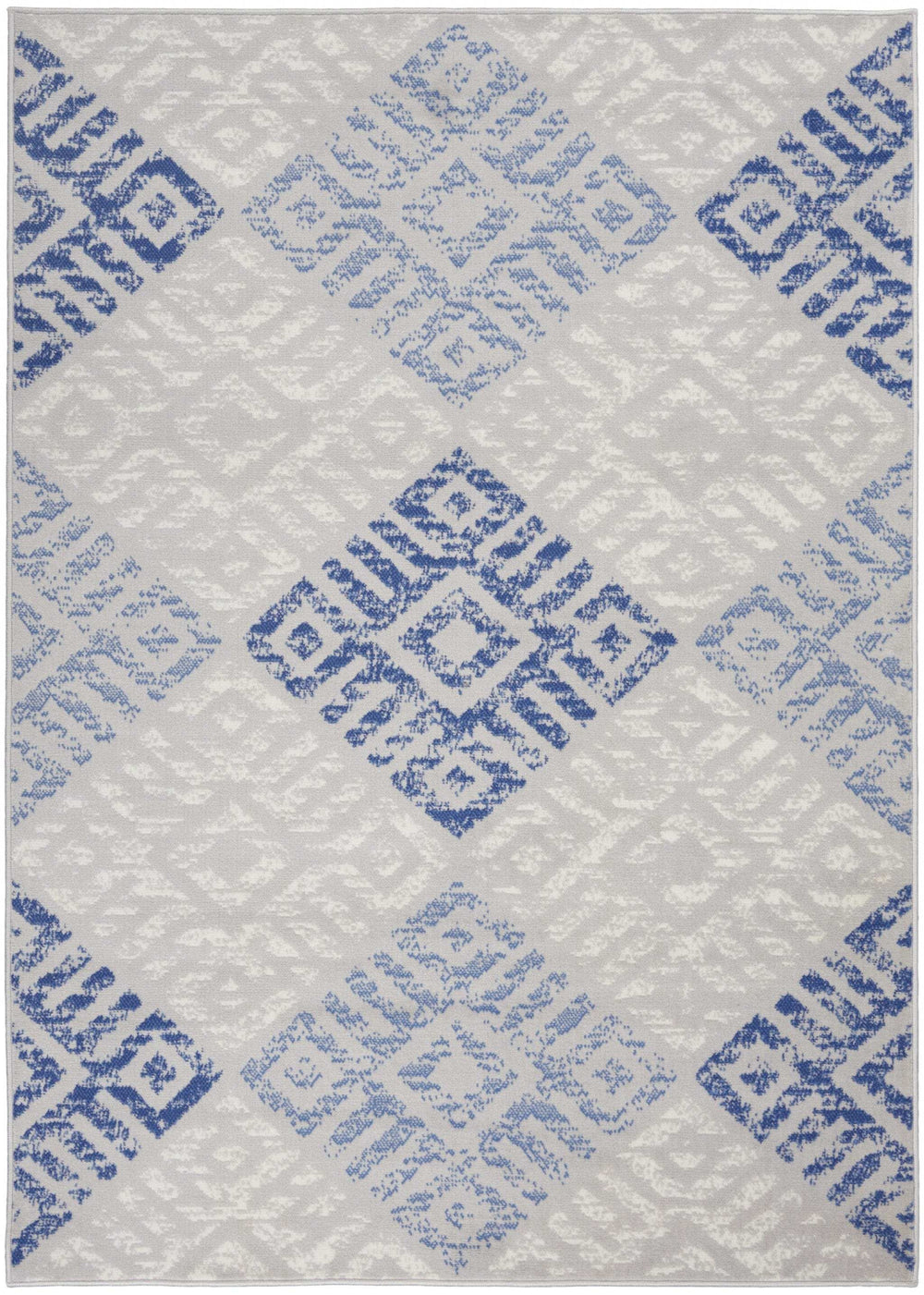 4' X 6' Blue Gray Geometric Dhurrie Area Rug - Homeroots - Flyclothing LLC