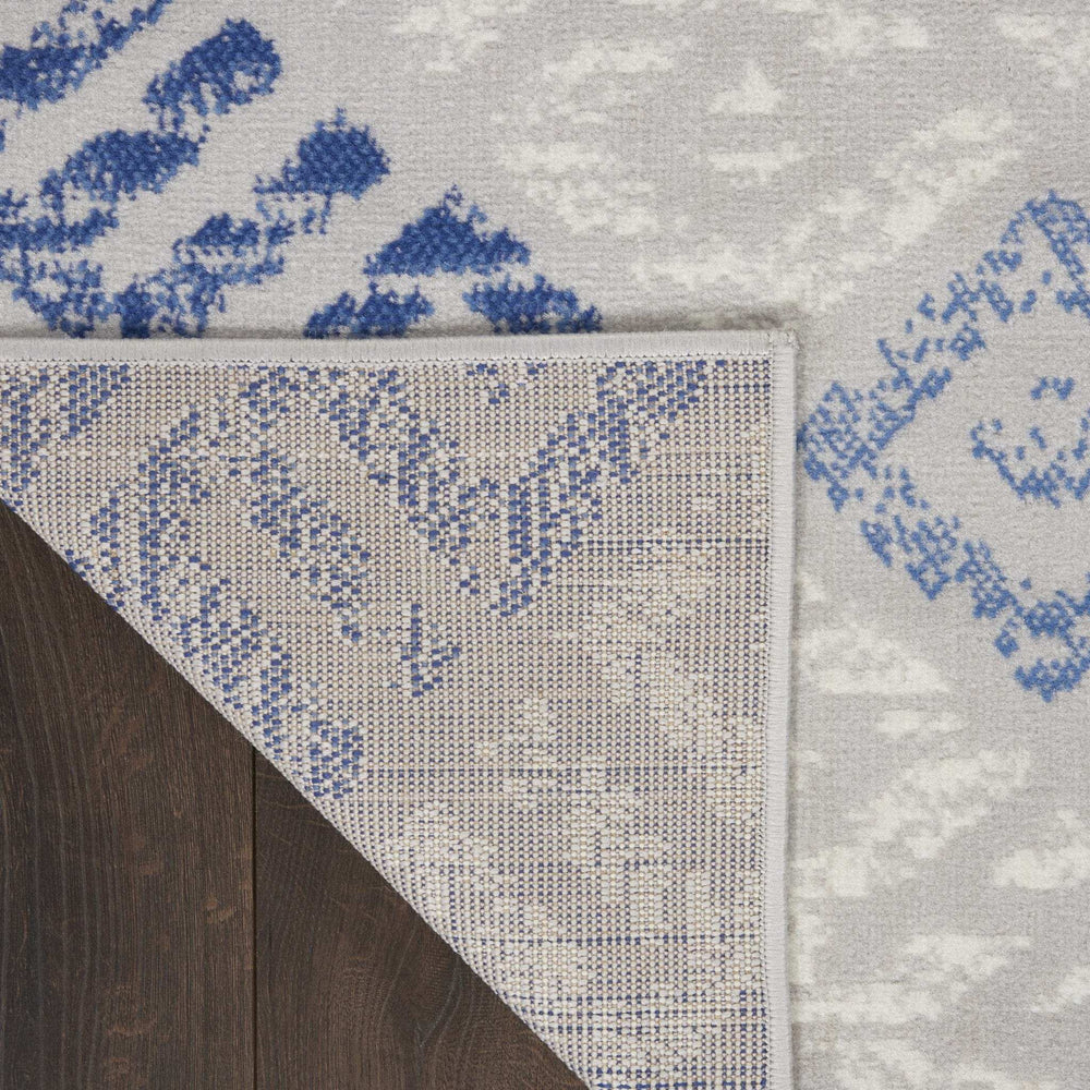 4' X 6' Blue Gray Geometric Dhurrie Area Rug - Homeroots - Flyclothing LLC