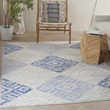 4' X 6' Blue Gray Geometric Dhurrie Area Rug - Homeroots - Flyclothing LLC