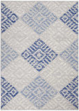 5' X 7' Blue Gray Geometric Dhurrie Area Rug - Homeroots - Flyclothing LLC