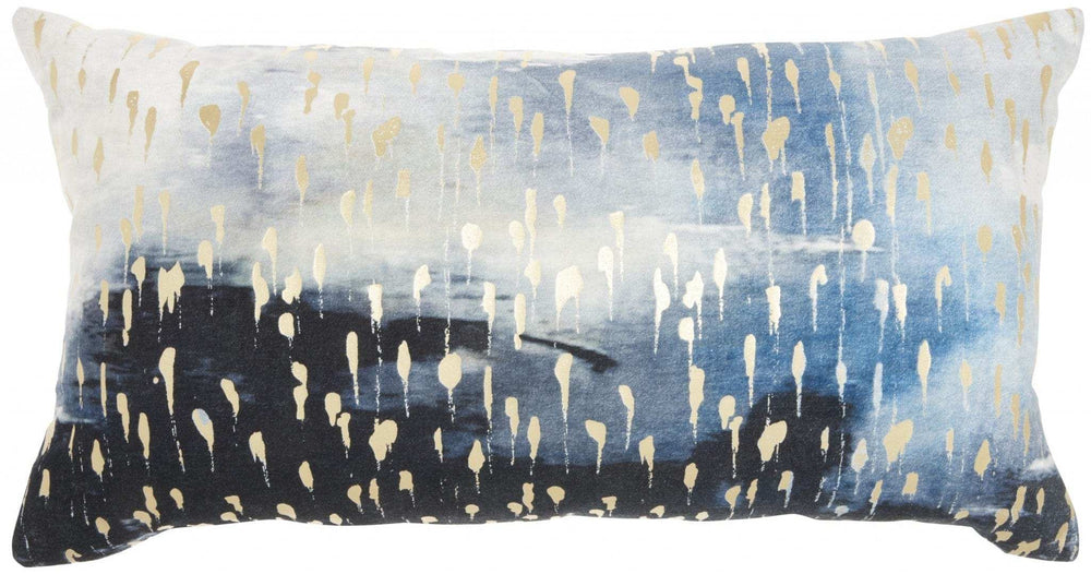 Blue Abstract Lumbar Pillow - Homeroots - Flyclothing LLC