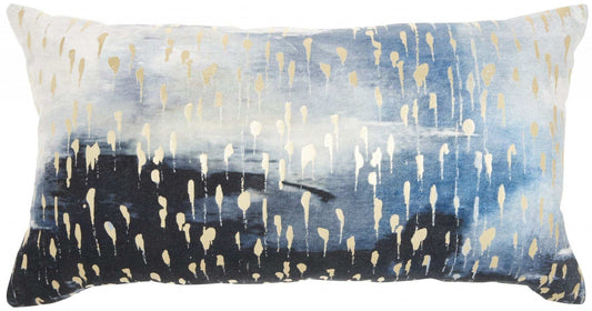 Blue Abstract Lumbar Pillow - Homeroots - Flyclothing LLC