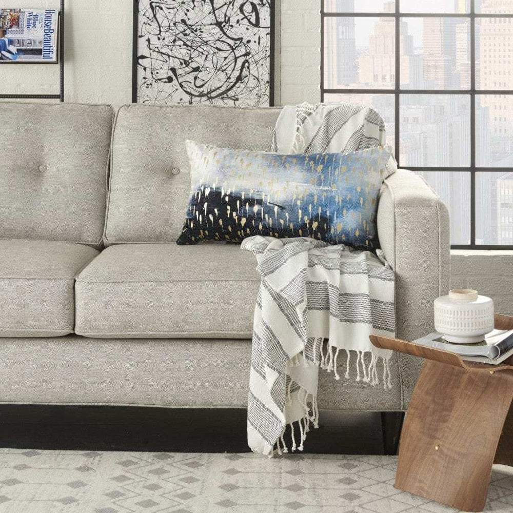 Blue Abstract Lumbar Pillow - Homeroots - Flyclothing LLC