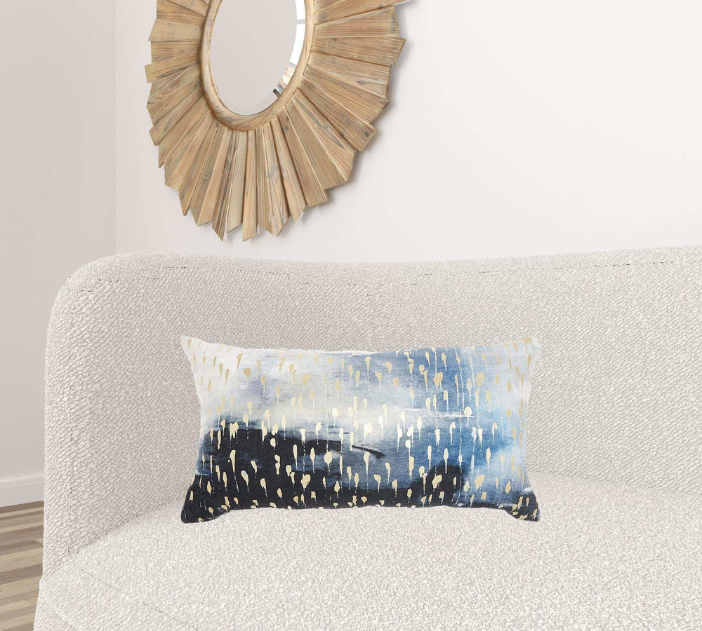 Blue Abstract Lumbar Pillow - Homeroots - Flyclothing LLC